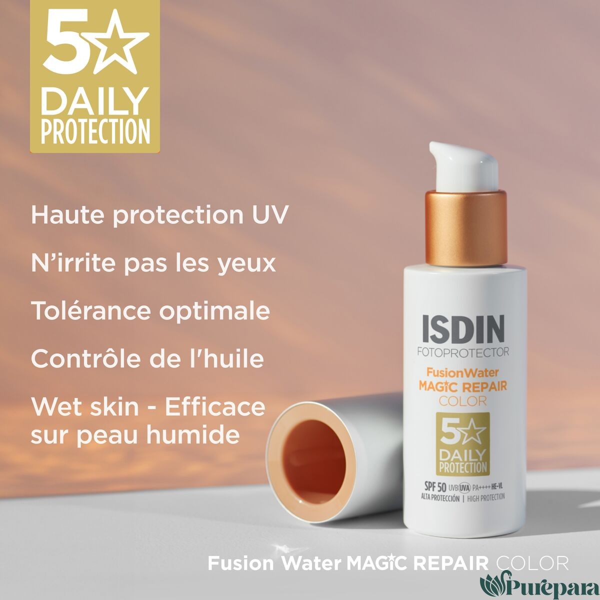 ISDIN Fusion Water MAGIC Repair Color SPF 50 – Image 2